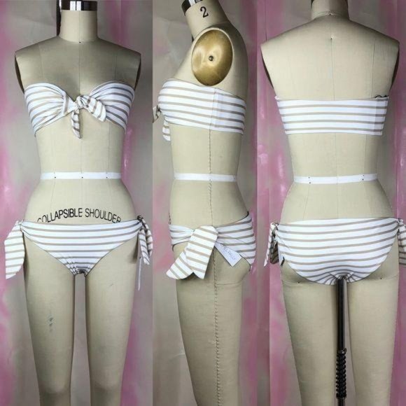 Rachel Pally REVOLVE Avila Striped Bottom Hipster Bay Bandeau Striped Bikini Top - Picture 6 of 7